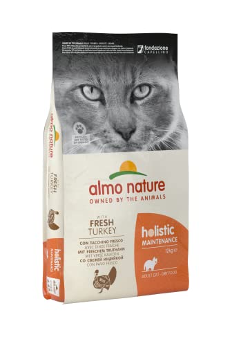 almo nature Holistic Adult Cat Maintenance mit Frischem Truthahn und Reis Trockenfutter für Katzen Aller Rassen 12Kg von almo nature