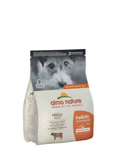almo nature Holistic Dog Erwachsene kleine Hunde Trockenfutter Rind und Reis 2kg von almo nature