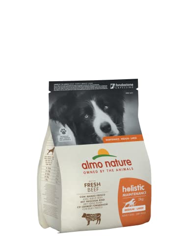 almo nature Holistic Dog Erwachsene medium Hunde Trockenfutter Rind und Reis 2kg von almo nature