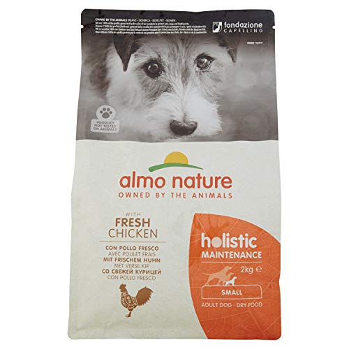 Almo Nature Holistic Adult Dog Maintenance XS/S mit Frischem Huhn und Reis-Komplett-Trockenfutter für ausgewachsene Hunde kleiner Rassen - 2kg von almo nature