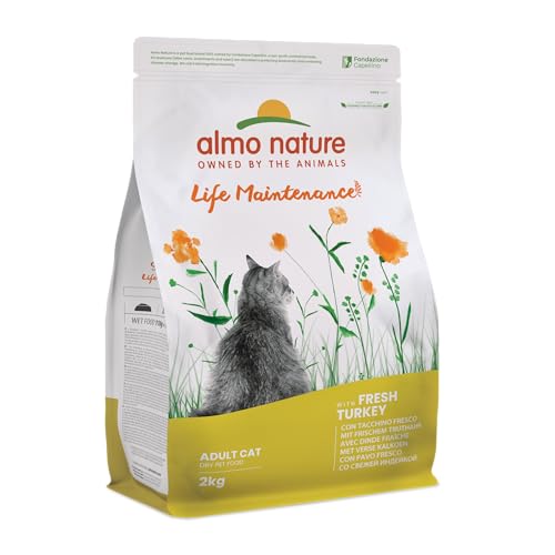 Almo Nature Life Maintenance Trockenfutter für Erwachsene Katzen mit frischem Truthahn – Beutel mit 2 kg von almo nature