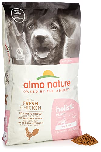 Almo Nature Holistic Puppy Medium mit Frischem Huhn - Komplett-Trockenfutter Für Welpen & Junghunde -mittelgrosser Rassen - 12kg von almo nature
