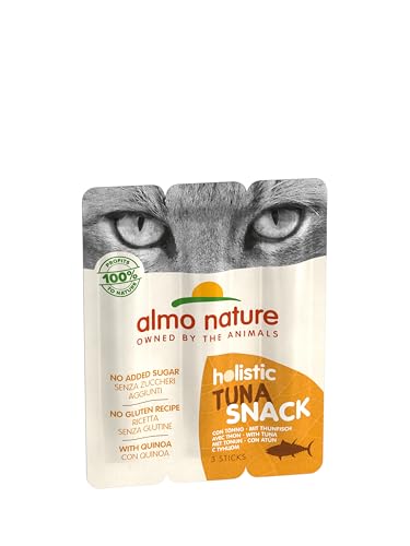 Almo Nature Holistic Snack -Ergänzungsfuttermittel für Katzen mit Thunfisch - Sticks in Packungen zu 3 x 5 g von almo nature