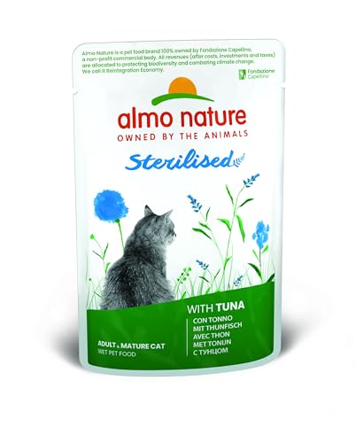 Almo Nature Holistic Sterilised Katzenfutter, Nassfutter für ausgewachsene Katzen mit Thunfisch. 30er Pack (30 x 70g) von almo nature