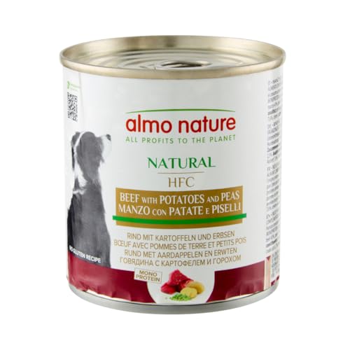 Almo Nature HFC Natural -Nassnahrung für Hunde mit Rind mit Kartoffeln und Erbsen ursprünglich Lebensmittelqualität und Werden jetzt für Hundenahrung erwendet. von almo nature