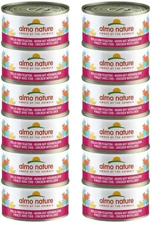almo nature Megapack Katzenfutter nass Huhn Und Leber 12er Pack (6x70g), 1 Stück (1er Pack) von almo nature