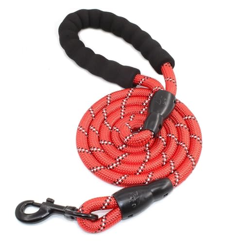 alouweekuky Hundeleine für Hunde, 3M/1.2CM Schleppleine Große Hund, Reflektierende Dog Leash, Trainingsleine für mittelgroße und große Hunde (Rot, 3M) von alouweekuky