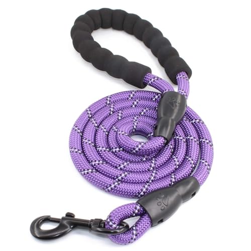 alouweekuky Hundeleine für Hunde, 3M/1.2CM Reflektierende Trainingsleine für Mittelgroße und Große Hunde (Lila) von alouweekuky