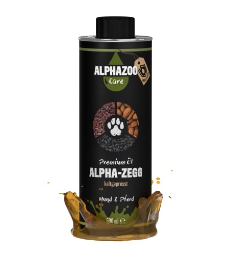 alphazoo Alpha-Zegg Premium Anti Zecken Abwehr Futteröl 500 ml für Hunde & Pferde, natürliches Zeckenschutz Futteröl zur Stärkung der Abwehrkräfte und Vitalität gegen Zecken ohne schädliche Zusätze von alphazoo