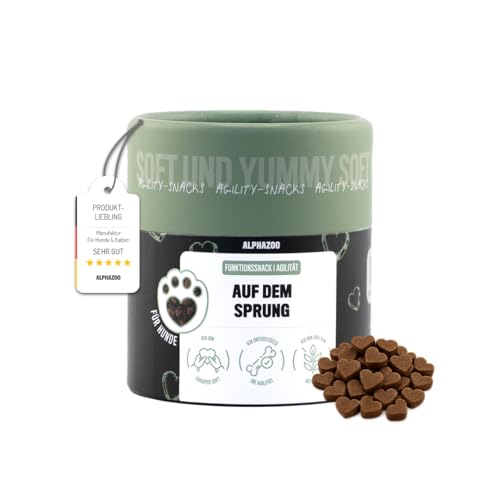 alphazoo Auf Dem Sprung 60g I Weiche Hunde-Leckerli I Extra Softe Gelenktabletten-Leckerlies für Knochen & Gelenke I Unterstützt Arthrose-, Gelenk- & Knochenschutz I Hundeleckerli Gelenk & Arthrose von alphazoo