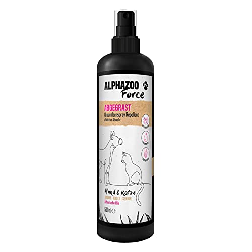 alphazoo Abgegrast I Grasmilben Spray für Hunde & Katzen 500 ml I Natürliche Öle, sanft zur Haut I Grasmilben bekämpfen, Tier von Juckreiz befreien von alphazoo