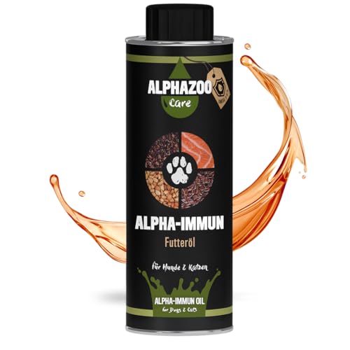 alphazoo Alpha-Immun Premium Immunsystem Futteröl für Hunde, Katzen & Nager 250ml I Mit Omega-3 Fettsäuren I Natürliches Öl für besseres Wohlbefinden von alphazoo