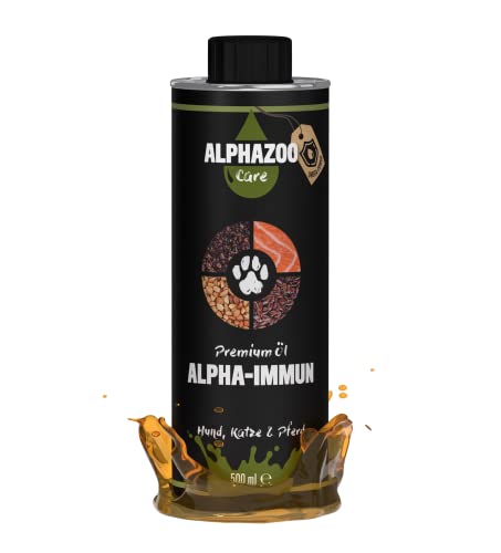 alphazoo Alpha-Immun Premium Immunsystem Futteröl für Hunde, Katzen & Nagetiere 500ml I Mit Omega-3 Fettsäuren I Natürliches Öl für besseres Wohlbefinden von alphazoo