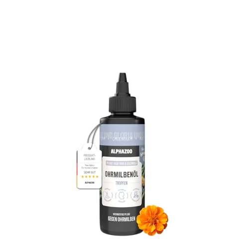 alphazoo Anti Ohrenmilben Öl für Hunde – 100 ml | Sofort wirkende Ohrentropfen gegen Milben & Ohrräude | Sanfte, natürliche Ohrenpflege – beruhigt Juckreiz & schützt empfindliche Hundeohren von alphazoo