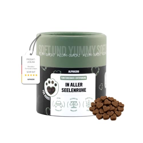 alphazoo In Aller Seelenruhe 60g I Weiche Hunde-Leckerli I Extra Softe Beruhigungsmittel-Leckerlies gegen Stress und Angst I Entspannungs- & Anti-Stress-Mittel Relax Time I Hundeleckerli Baldrian von alphazoo