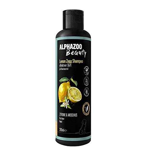 alphazoo Lemon Zegg Katzen & Hundeshampoo 200 ml I Natürliches Shampoo mit Zitrone, Moschus & Kokos, ohne Silikone I Glänzendes Fell und Vitale Haut von alphazoo