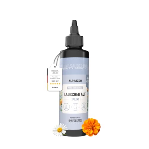 alphazoo Ohrenreiniger für Katzen 250 ml -Lauscher-Auf Ohrenreiniger für Katze – natürliche, sanfte Ohrentropfen bei Entzündungen & Milben – effektive Reinigung & juckreizlindernde Ohrhygiene von alphazoo