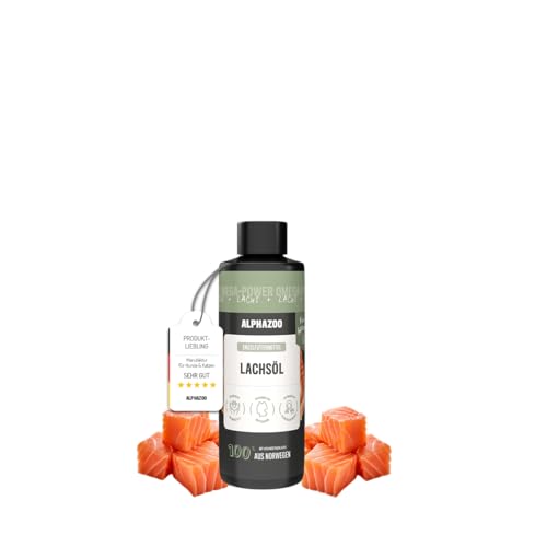 alphazoo Premium Lachsöl Hunde 100 ml, Omega 3 & 6 Fischöl für Hunde - abgefüllt in Deutschland, Barf Öl, Fellpflege Hund alphazoo Premium Lachsöl Hunde 100 ml, Omega 3 & 6 Fischöl für Hunde - abgefüllt in Deutschland, Barf Öl, Fellpflege Hund von alphazoo