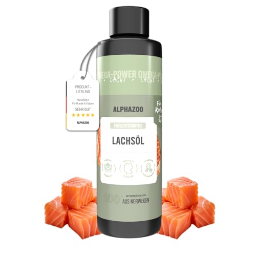 alphazoo Premium Lachsöl Katze 250 ml, Omega 3 & 6 Fischöl für Katzen - abgefüllt in Deutschland, Barf Öl, Fellpflege Katze alphazoo Premium Lachsöl Katze 250 ml, Omega 3 & 6 Fischöl für Katzen - abgefüllt in Deutschland, Barf Öl, Fellpflege Katze von alphazoo