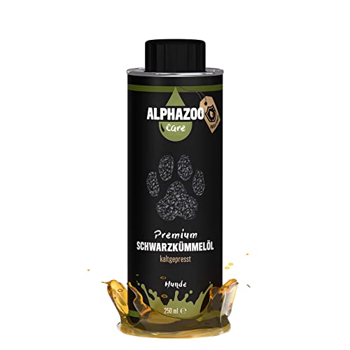 alphazoo Premium Schwarzkümmel-Öl für Hunde & Nager 250 ml I Natürliches Futteröl mit Omega-6 & Omega-9 Fettsäuren, kaltgepresst I Haut- & Fellpflege von alphazoo