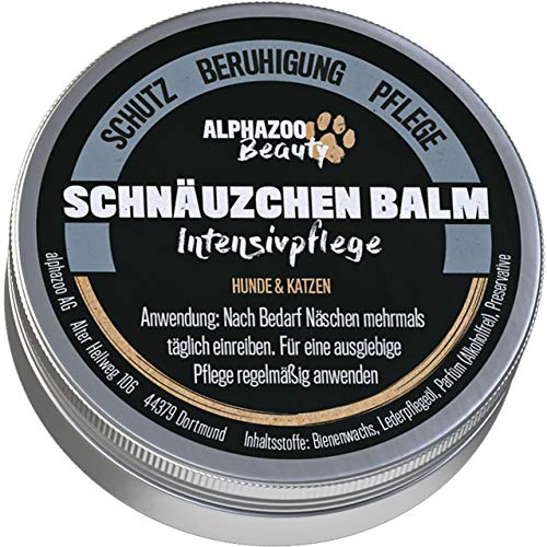 alphazoo Schnäuzchen Balm Nasenbalsam Hund 50ml I Mit Bienenwachs I Natürliche Nasenpflege für Hunde I Pflegt rissige Schnauze I Spendet Feuchtigkeit von alphazoo