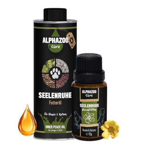 alphazoo Seelenruhe Duo Hunde & Katzen I Beruhigungsmittel I Öl & Bachblüten I Beruhigung, Entspannung & gegen Stress I Natürlich & Relax I pflanzliche Beruhigung von alphazoo