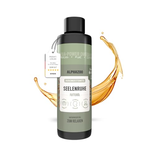 alphazoo Seelenruhe Futteröl für Katzen 250ml – Beruhigungsöl mit Leinöl, Baldrian, Hopfen, Omega-3 & Omega-6 – Unterstützt Nerven, Stressreduzierung & Wohlbefinden Naturprodukt für entspannte Katzen von alphazoo