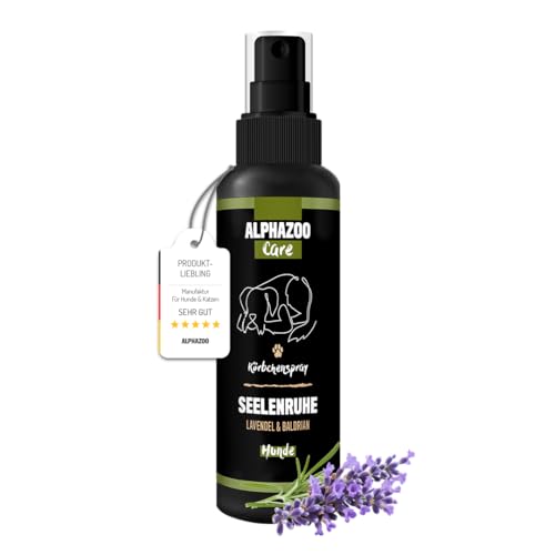 alphazoo Beruhigungsmittel für Hunde I Seelenruhe Beruhigungsspray 100 ml mit Baldrian I Beruhigung bei Autofahrt, Reisen, Silvester & Alleine Sein I Starkes Spray mit Duft gegen Stress I Hochdosiert alphazoo Beruhigungsmittel für Hunde I Seelenruhe Beruhigungsspray 100 ml mit Baldrian I Beruhigung bei Autofahrt, Reisen, Silvester & Alleine Sein I Starkes Spray mit Duft gegen Stress I Hochdosiert von alphazoo