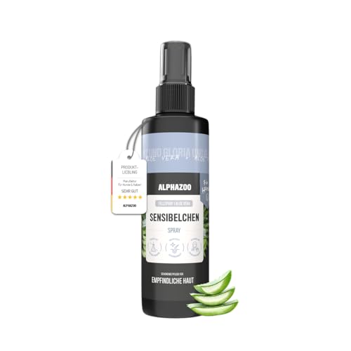alphazoo Sensibelchen Fellspray für Hunde 250 ml – Sanfte Fellpflege für Sensible Hunde, erleichtert Kämmen & Bürsten, reduziert Ziepen, geruchsneutraler Feinnebel für natürlichen Glanz von alphazoo