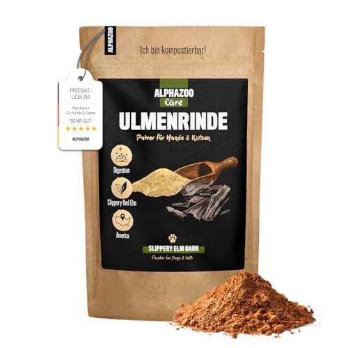 alphazoo Ulmenrinde für Hunde & Katzen 120g I Premium Magenschutz-Pulver ohne Zusatzstoffe I Sanfte Verdauung, bei Sodbrennen, Durchfall & Kotfressen I Slippery Elm Bark I Natürlich & Rein alphazoo Ulmenrinde für Hunde & Katzen 120g I Premium Magenschutz-Pulver ohne Zusatzstoffe I Sanfte Verdauung, bei Sodbrennen, Durchfall & Kotfressen I Slippery Elm Bark I Natürlich & Rein von alphazoo