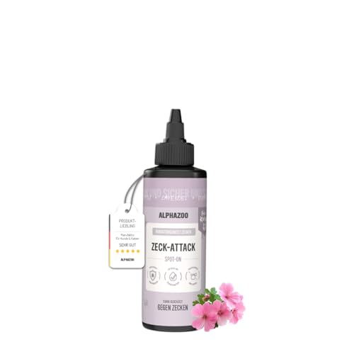 alphazoo ZeckAttack Spot‑On für Katzen 100 ml – Natürlicher Milben- & Zeckenschutz mit Lavendelöl & Geraniol – sanfte, effektive Parasitenabwehr ohne Chemie – Juckreizlindernd & hautschonend von alphazoo