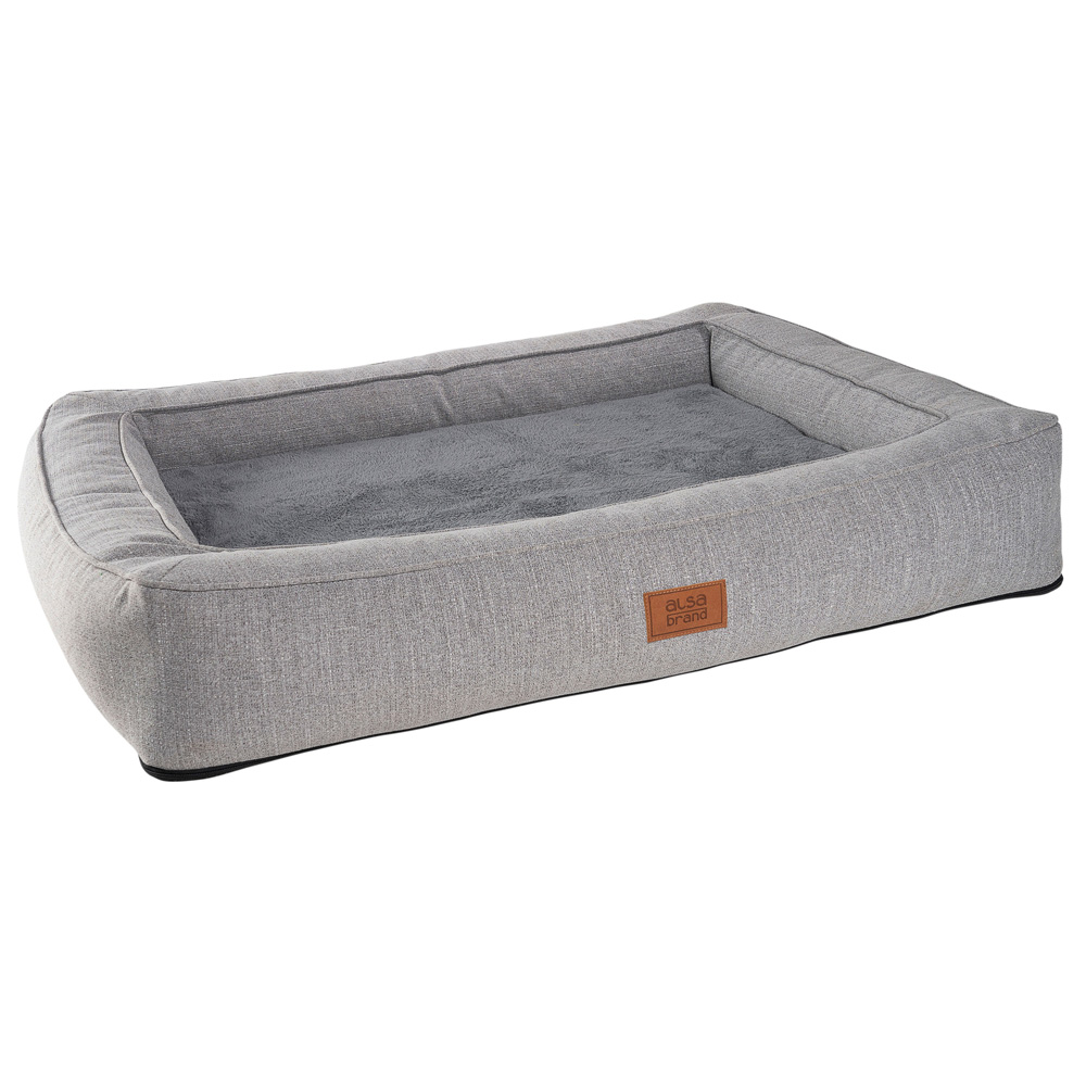alsa-brand Hundebett Ortho Lounge grau, Außenmaße: ca. 95 x 75 cm von alsa-brand
