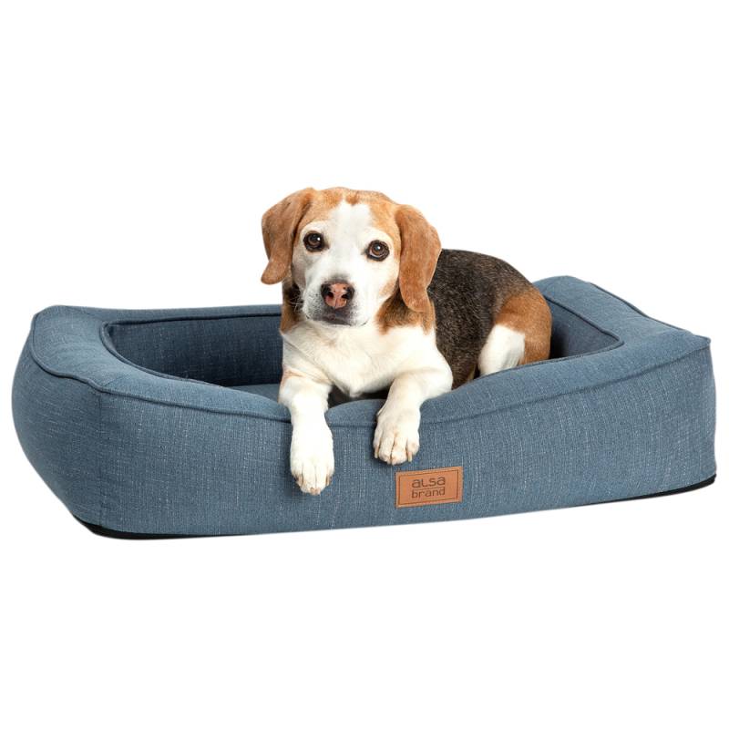 alsa-brand Hundebett Ortho Lounge grau-blau, Außenmaße: ca. 80 x 60 cm von alsa-brand