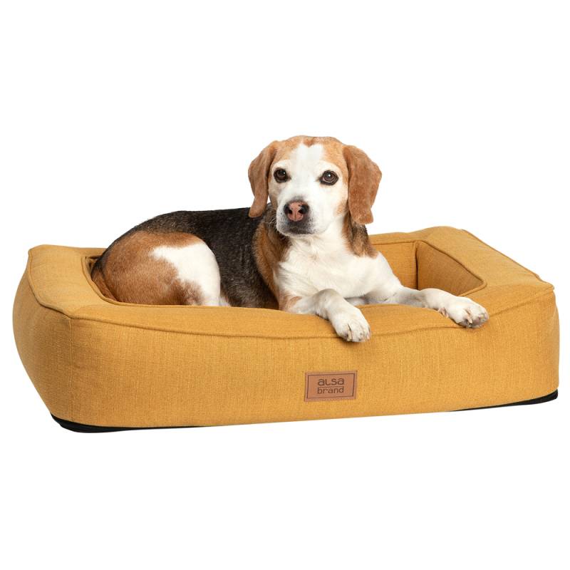 alsa-brand Hundebett Ortho Lounge ocker, Außenmaße: ca. 80 x 60 cm von alsa-brand