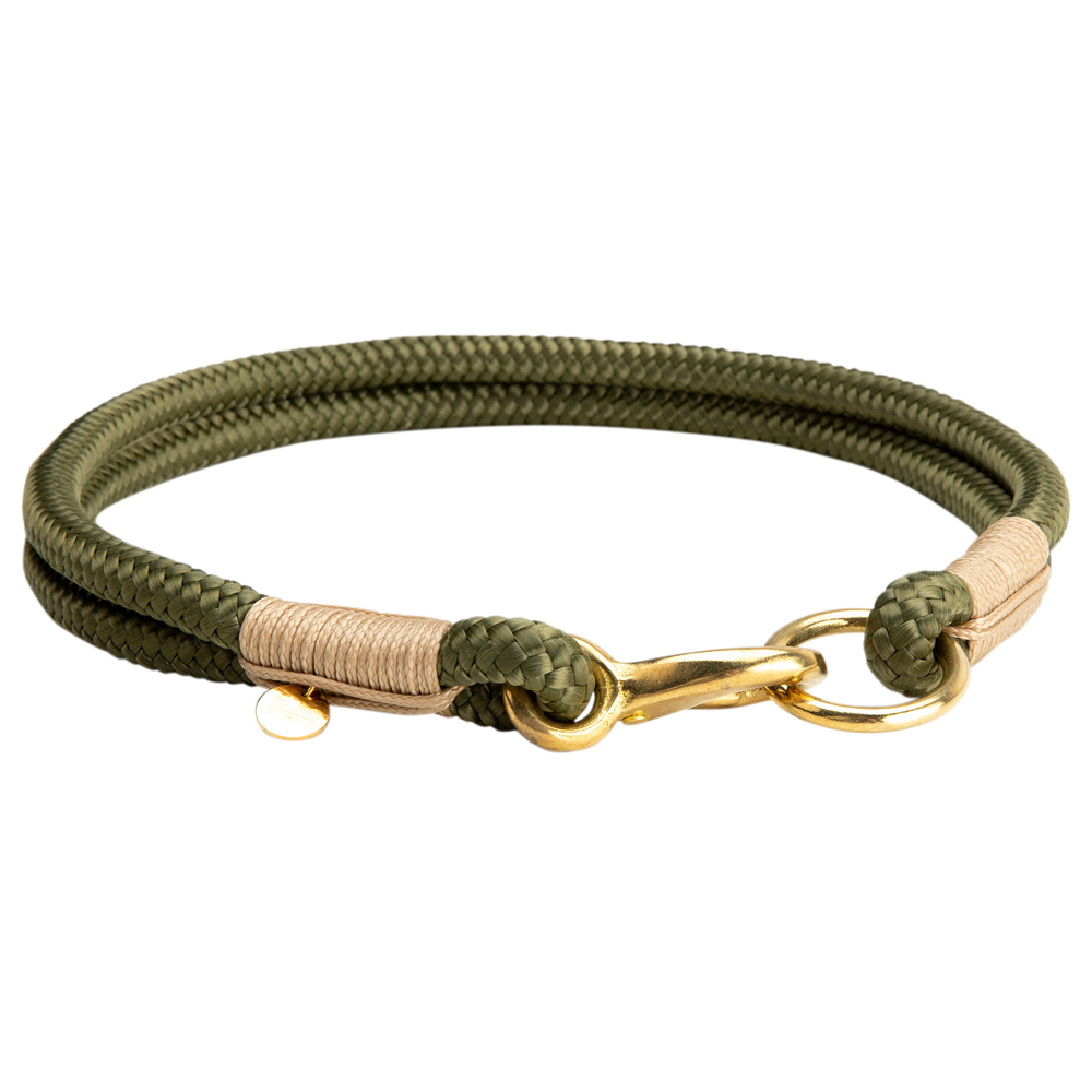 alsa-brand Hundehalsband Bolle oliv, Länge: ca. 35 cm, Durchmesser:  2 x ca. 8 mm von alsa-brand