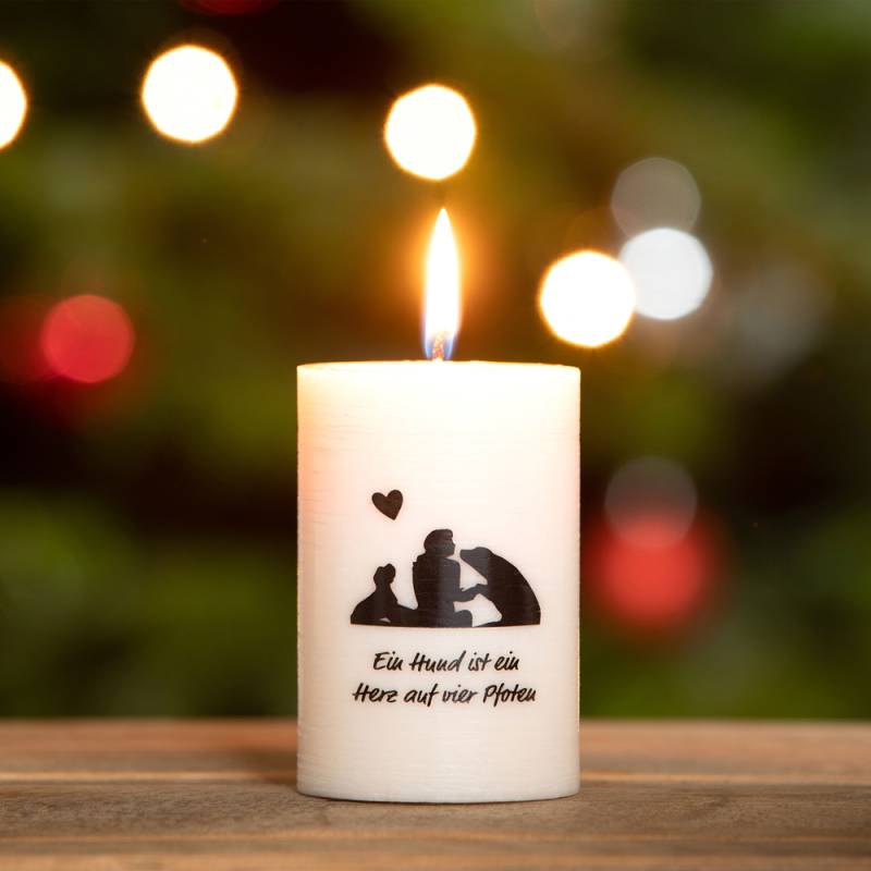 alsa-brand Weihnachts-Kerze Hundeliebe, Höhe: ca. 10 cm, Durchmesser:  ca. 6 cm von alsa-brand