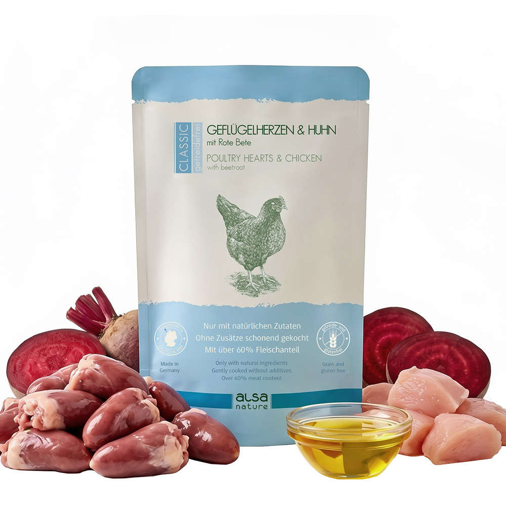 alsa-nature CLASSIC Geflügelherzen & Huhn mit Rote Bete, 30 x 500 g, Hundefutter nass alsa-nature CLASSIC Geflügelherzen & Huhn mit Rote Bete, 30 x 500 g, Hundefutter nass von alsa-nature