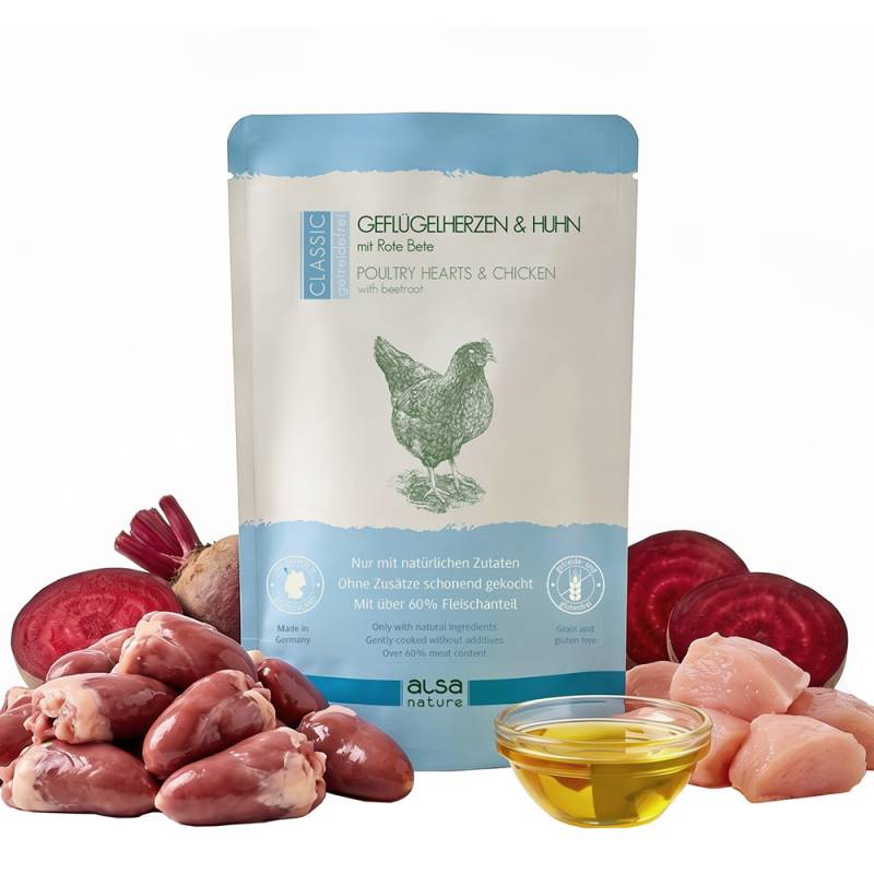alsa-nature CLASSIC Geflügelherzen & Huhn mit Rote Bete, 30 x 500 g, Hundefutter nass alsa-nature CLASSIC Geflügelherzen & Huhn mit Rote Bete, 30 x 500 g, Hundefutter nass von alsa-nature