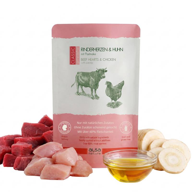 alsa-nature CLASSIC Rinderherzen & Huhn mit Pastinake, 30 x 500 g, Hundefutter nass alsa-nature CLASSIC Rinderherzen & Huhn mit Pastinake, 30 x 500 g, Hundefutter nass von alsa-nature