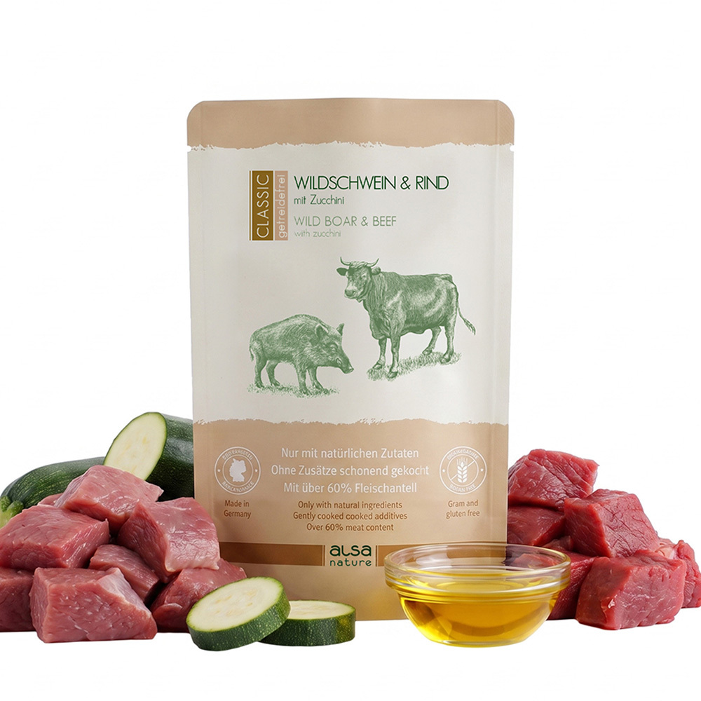 alsa-nature CLASSIC Wildschwein & Rind mit Zucchini, 12 x 500 g, Hundefutter nass alsa-nature CLASSIC Wildschwein & Rind mit Zucchini, 12 x 500 g, Hundefutter nass von alsa-nature
