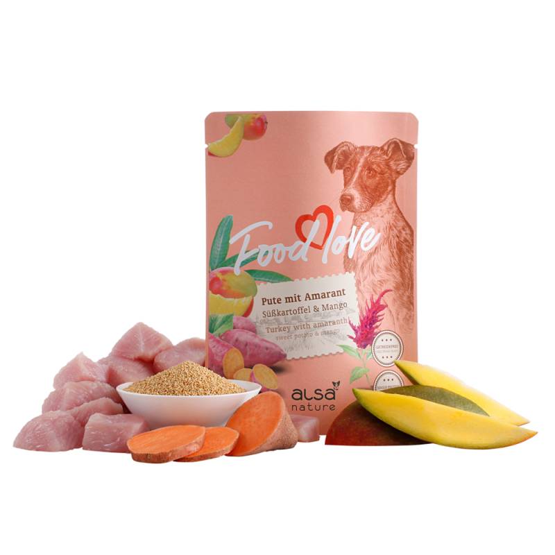 alsa-nature FOODLOVE Pute mit Amarant, Süßkartoffel & Mango, Anzahl: 30 x 300 g, 300 g, Hundefutter von alsa-nature