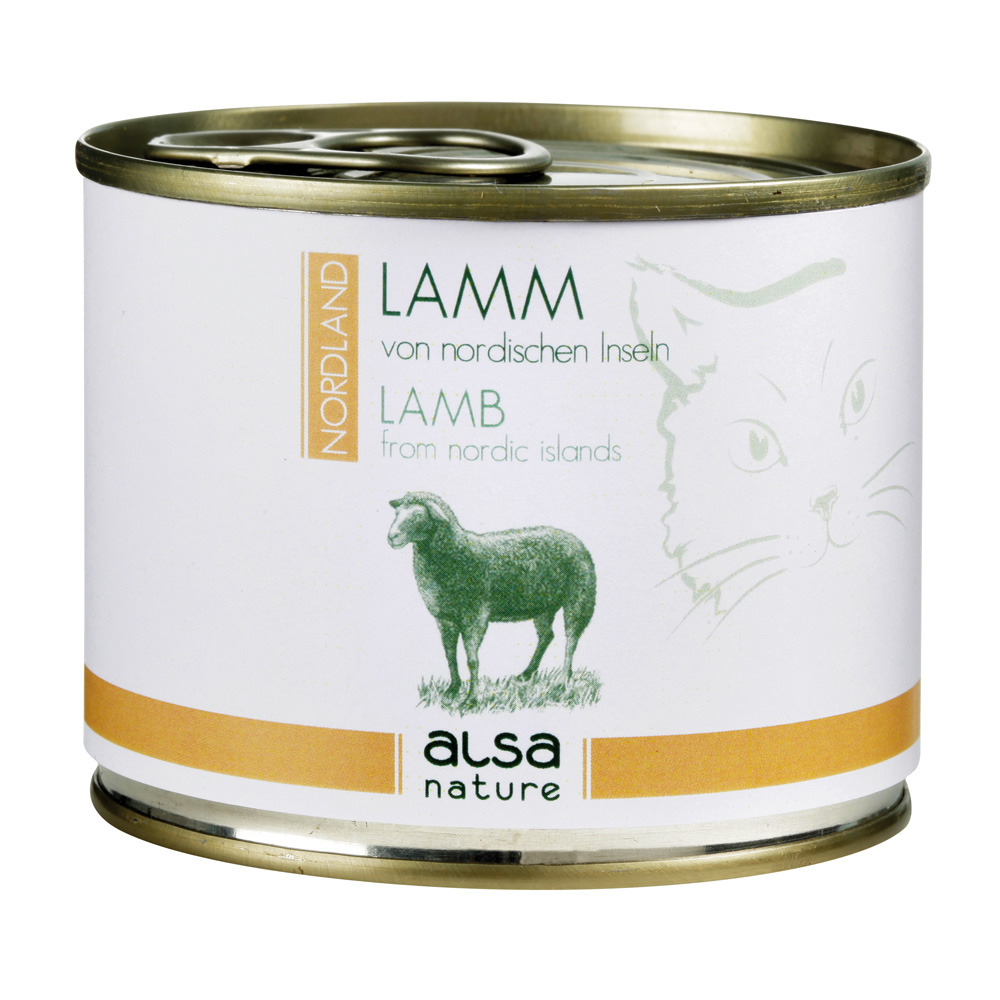 alsa-nature NORDLAND Lamm von nordischen Inseln Nassfutter, Anzahl: 12 x 200 g, 200 g, Katzenfutter nass von alsa-nature