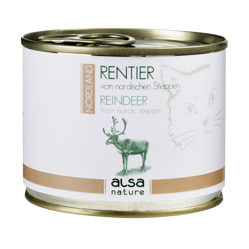 alsa-nature NORDLAND Rentier von nordischen Steppen Nassfutter, Anzahl: 12 x 200 g, 200 g, Katzenfutter nass alsa-nature NORDLAND Rentier von nordischen Steppen Nassfutter, Anzahl: 12 x 200 g, 200 g, Katzenfutter nass von alsa-nature