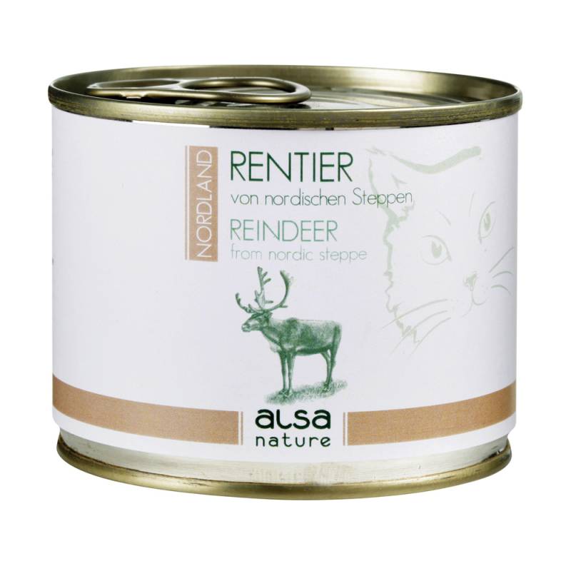 alsa-nature NORDLAND Rentier von nordischen Steppen Nassfutter, Anzahl: 12 x 200 g, 200 g, Katzenfutter nass von alsa-nature