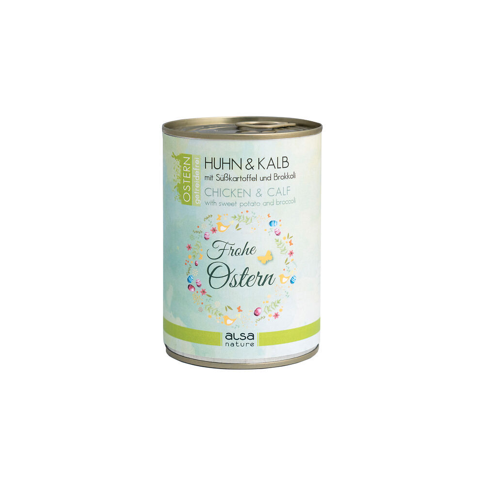 alsa-nature OSTERN Huhn mit Kalb, Anzahl: 400 g, 400 g, Hundefutter nass von alsa-nature