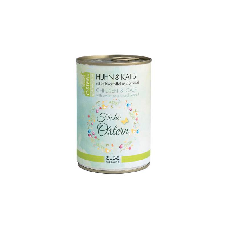 alsa-nature OSTERN Huhn mit Kalb, Anzahl: 400 g, 400 g, Hundefutter nass alsa-nature OSTERN Huhn mit Kalb, Anzahl: 400 g, 400 g, Hundefutter nass von alsa-nature