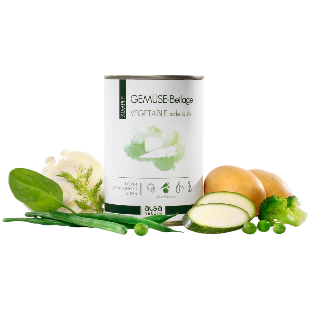 alsa-nature SIMPLE Gemüse-Beilage, Anzahl: 375 g, 375 g, Hundefutter nass von alsa-nature