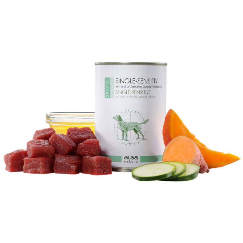 alsa-nature SPEZIAL Single-Sensitiv, Anzahl: 30 x 400 g, 400 g, Hundefutter nass von alsa-nature