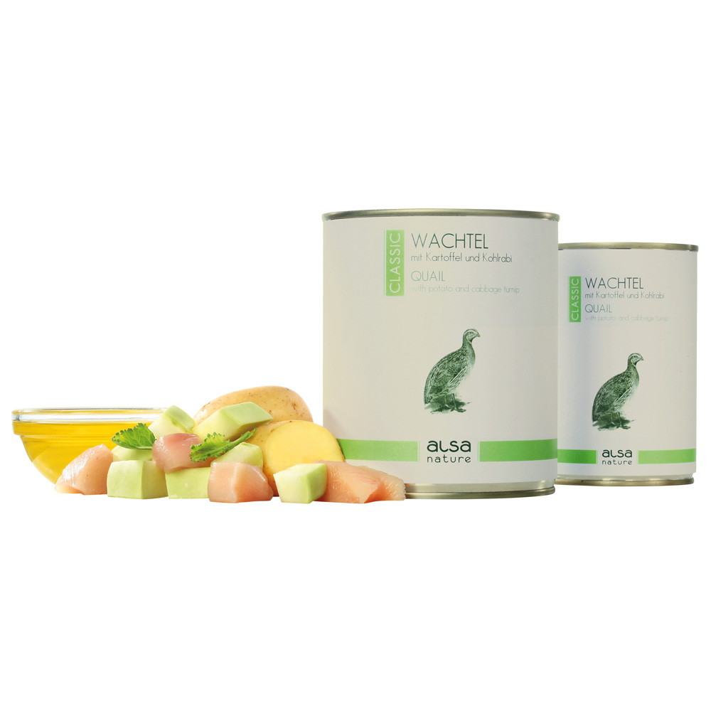 alsa-nature Wachtel mit Kartoffel & Kohlrabi, Anzahl: 12 x 400 g, 400 g, Hundefutter nass alsa-nature Wachtel mit Kartoffel & Kohlrabi, Anzahl: 12 x 400 g, 400 g, Hundefutter nass von alsa-nature