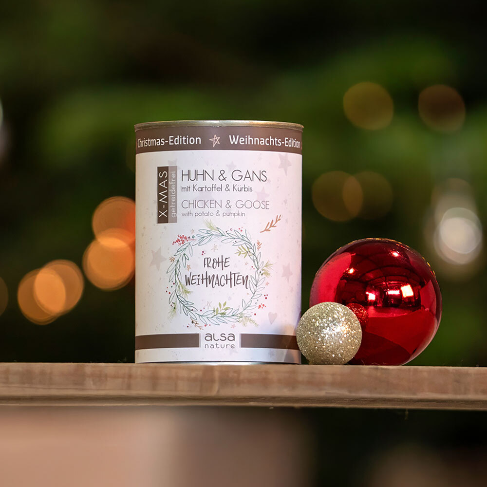 alsa-nature XMAS Huhn & Gans mit Kartoffel und Kürbis, Anzahl: 12 x 400 g, 400 g, Hundefutter nass alsa-nature XMAS Huhn & Gans mit Kartoffel und Kürbis, Anzahl: 12 x 400 g, 400 g, Hundefutter nass von alsa-nature